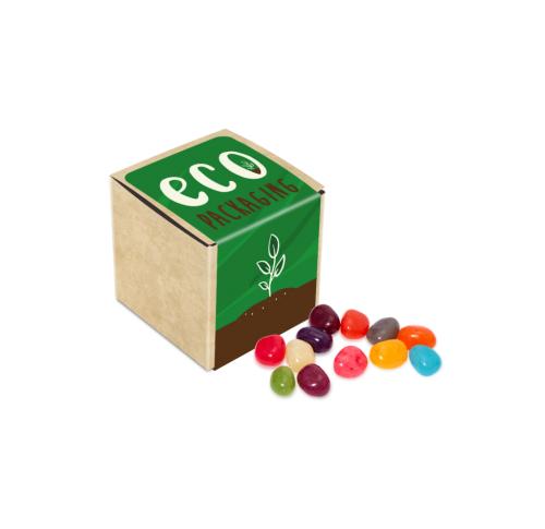 Eco Friendly Kraft Cube Sweet Boxes - The Jelly Bean Factory® - 50g